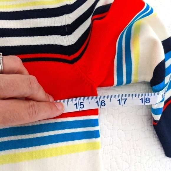 MILLY of NY Bright Colorful Striped Knit Dress S Preppy Shift Dress - Picture 8 of 13